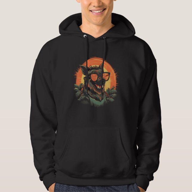 Hog Removal Technician Quote for Wild Hog Hunting  Hoodie (Front)