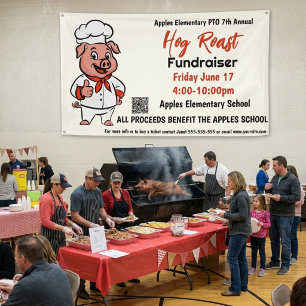 Hog Roast Fundraiser Banner - PTO PTA Church Commu