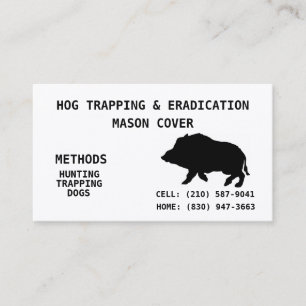 HOG TRAPPING & ERADICATION BUSINESS CARD