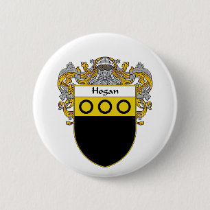 Hogan Coat of Arms (Mantled) 6 Cm Round Badge