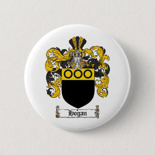 HOGAN FAMILY CREST - HOGAN COAT OF ARMS 6 CM ROUND BADGE