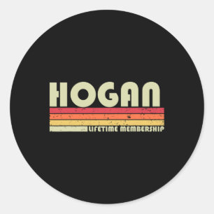 Hogan Surname Funny Retro Vintage 80s 90s Birthday Classic Round Sticker
