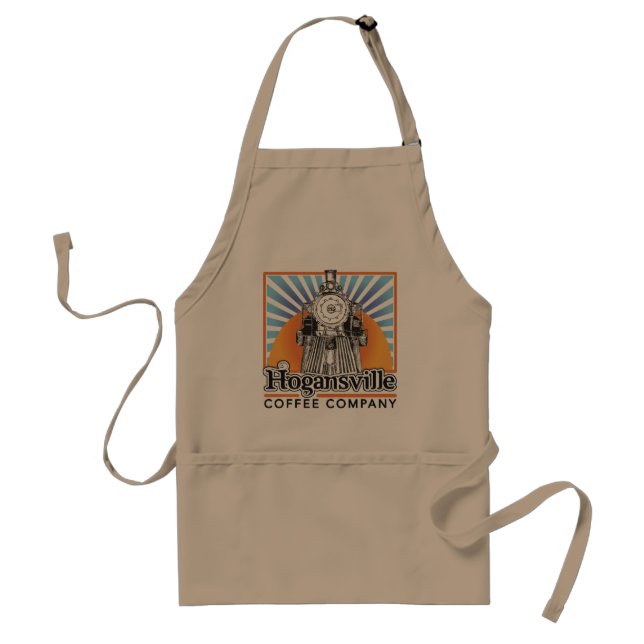 Hogansville Coffee Train Logo Khaki Apron (Front)