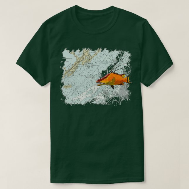 Hogfish on a Chart T-Shirt (Design Front)