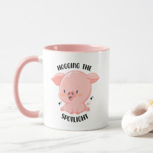 Hogging the Spotlight Cute Kawaii Pig Mug