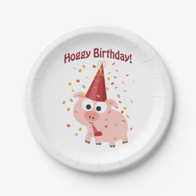 Hoggy Birthday! Paper Plate (Front)