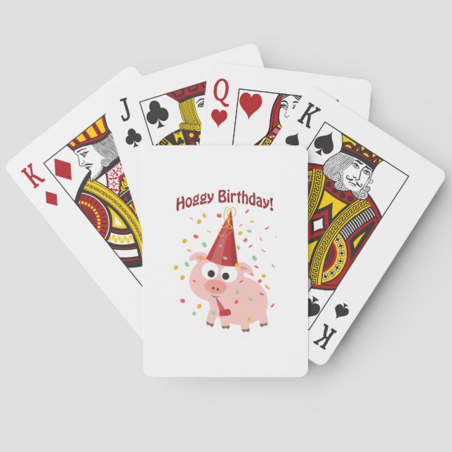Hoggy Birthday Pig Playing Cards (Back)