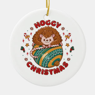 Hoggy Christmas Hedgehog Ceramic Tree Decoration