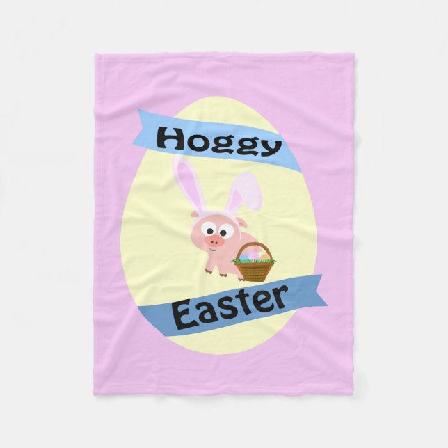Hoggy Easter! Fleece Blanket (Front)