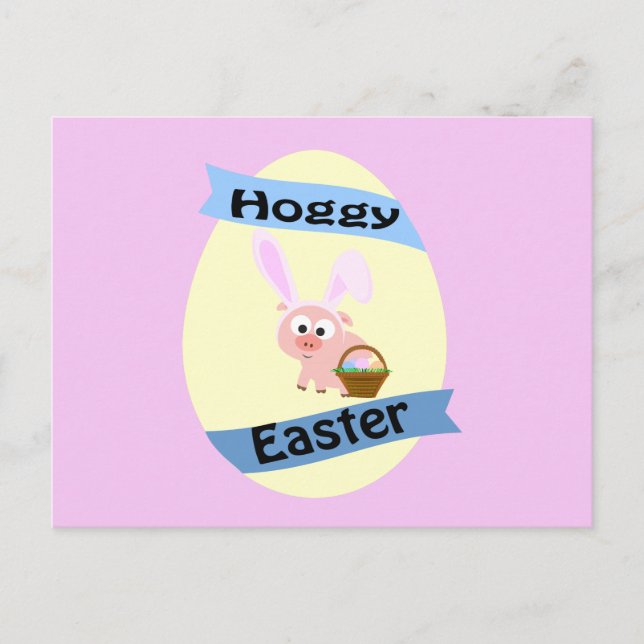Hoggy Easter! Holiday Postcard (Front)