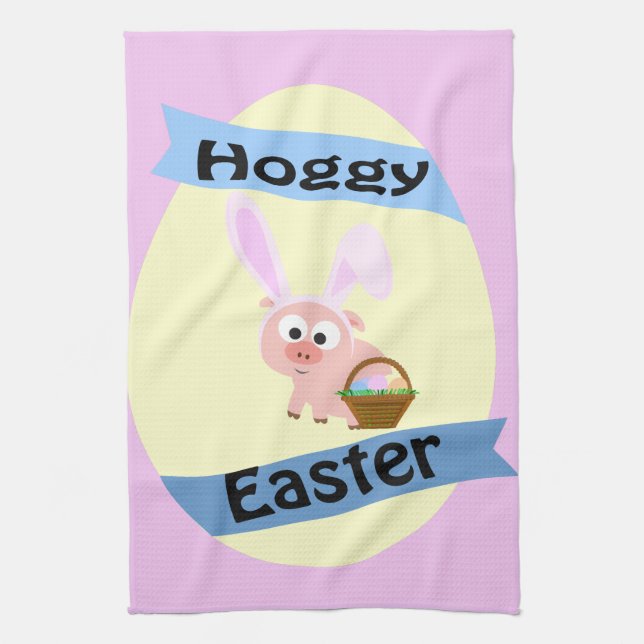 Hoggy Easter! Tea Towel (Vertical)