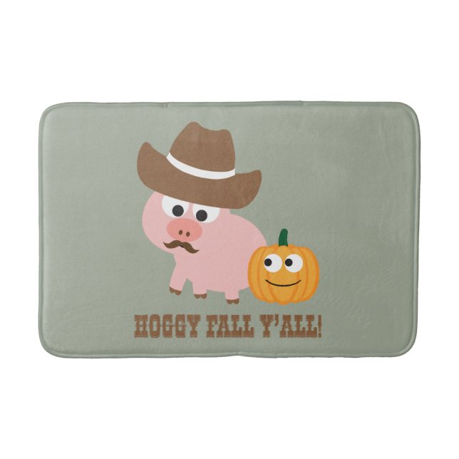 Hoggy Fall Y'all! Bath Mat (Front)