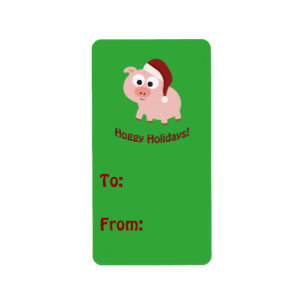 Hoggy Holidays! Santa Pig Label