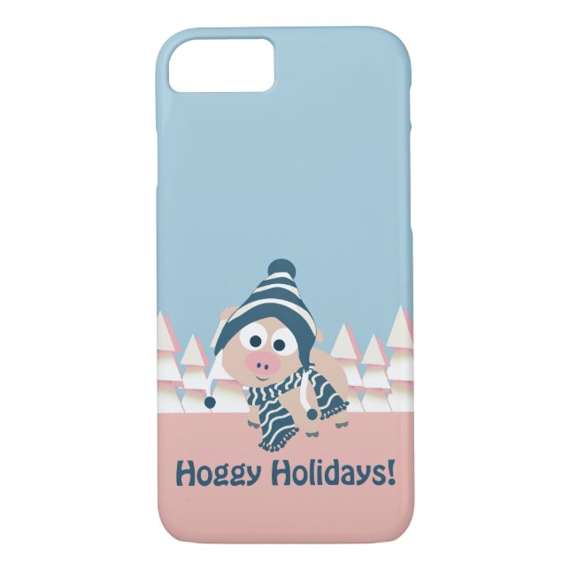 Hoggy Holidays! Winter Pig Case-Mate iPhone Case (Back)