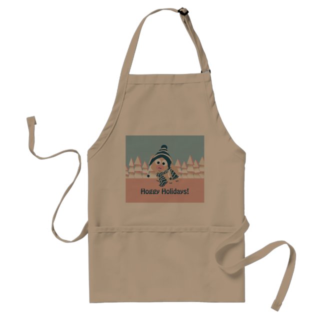 Hoggy Holidays! Winter Pig Standard Apron (Front)