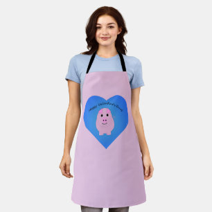 Hoggy Valentine's Day Pig Apron