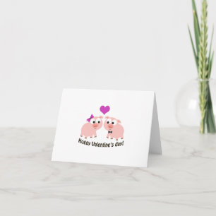 Hoggy Valentines Day Pigs Holiday Card