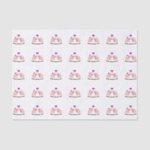 Hoggy Valentines Day Pigs Tissue Paper