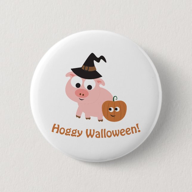 Hoggy Walloween! 6 Cm Round Badge (Front)