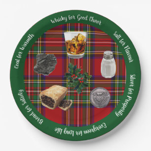 Hogmanay First Foot Gifts Clan Stewart Tartan Paper Plate