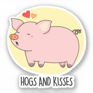 Hogs And Kisses Funny Hog Pig Pun