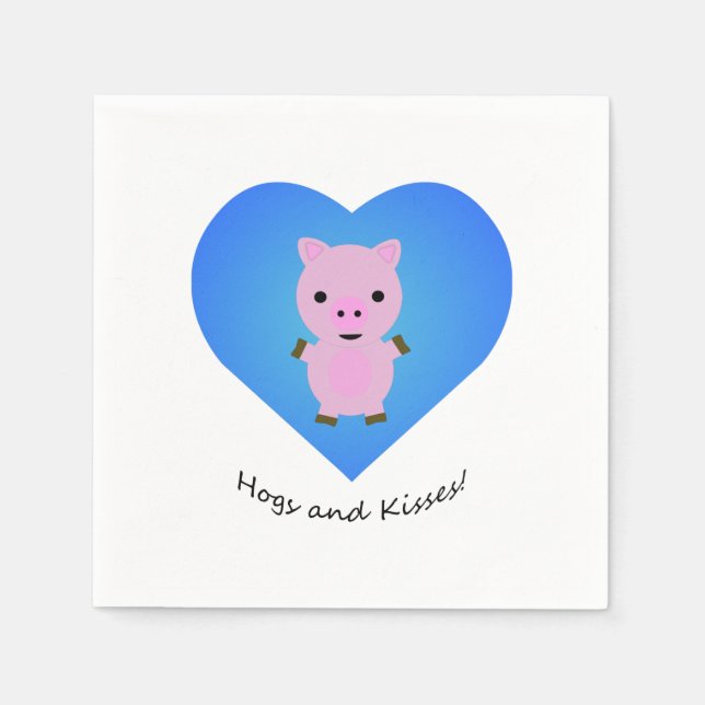 Hogs and Kisses Pig Napkin (Front)