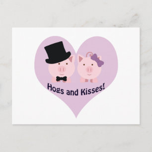 Hogs and kisses! postcard