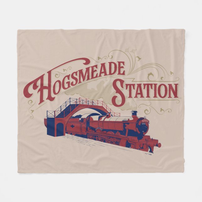 HOGSMEADE Station Vintage Graphic Fleece Blanket (Front (Horizontal))
