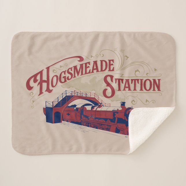 HOGSMEADE Station Vintage Graphic Sherpa Blanket (Front (Horizontal))