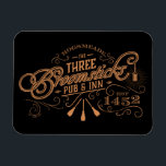 HOGSMEADE™ THE THREE BROOMSTICKS™ Pub & Inn Magnet<br><div class="desc">HARRY POTTER™ | Check out this vintage graphic for Hogsmeade's The Three Broomsticks Pub & Inn!</div>