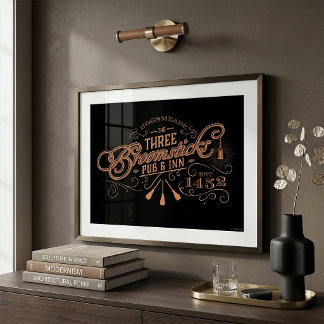 HOGSMEADE™ THE THREE BROOMSTICKS™ Pub & Inn Poster