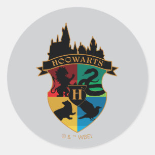 HOGWARTS™ Castle Crest House Pride Badge Classic Round Sticker