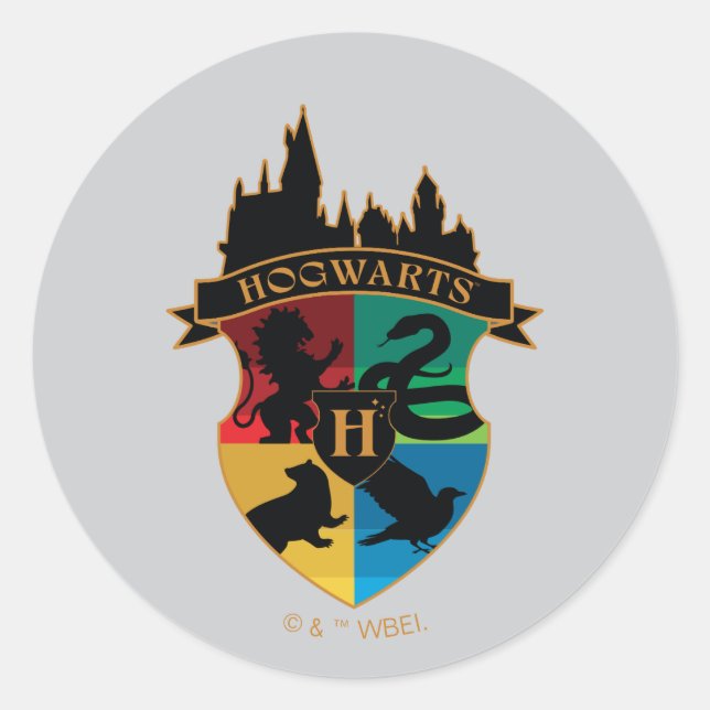 HOGWARTS™ Castle Crest House Pride Badge Classic Round Sticker (Front)