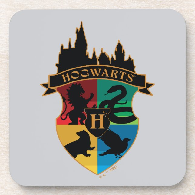 HOGWARTS™ Castle Crest House Pride Badge Coaster (Front)