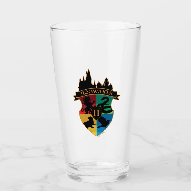 HOGWARTS™ Castle Crest House Pride Badge Glass (Front)