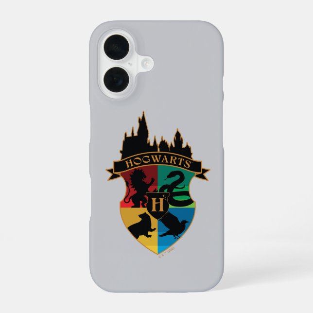 HOGWARTS™ Castle Crest House Pride Badge iPhone 16 Case (Back)