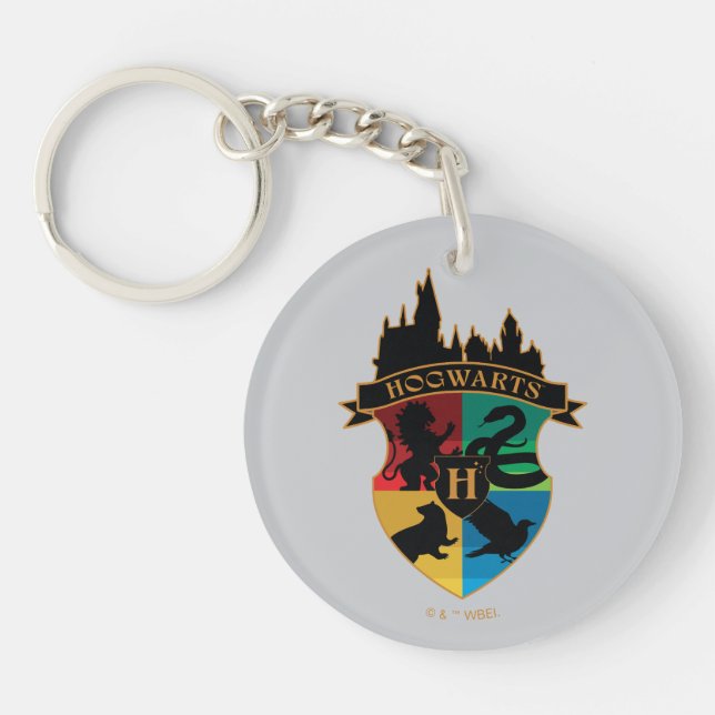 HOGWARTS™ Castle Crest House Pride Badge Key Ring (Front)