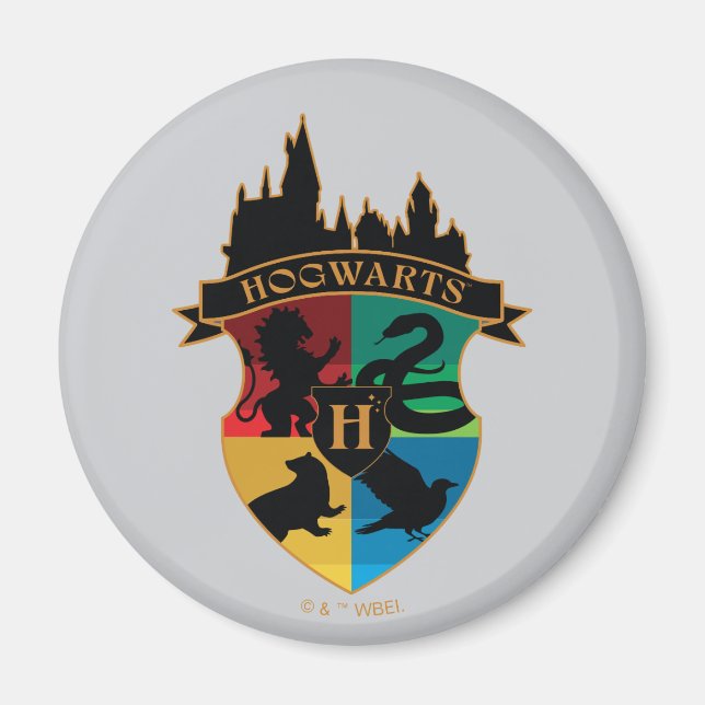 HOGWARTS™ Castle Crest House Pride Badge Magnet (Front)
