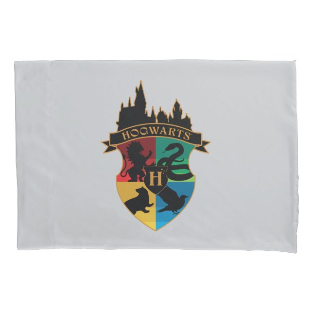 HOGWARTS™ Castle Crest House Pride Badge Pillowcase (Front)