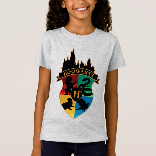HOGWARTS™ Castle Crest House Pride Badge T-Shirt (Front)