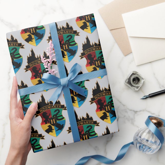 HOGWARTS™ Castle Crest House Pride Badge Wrapping Paper (Gifting)