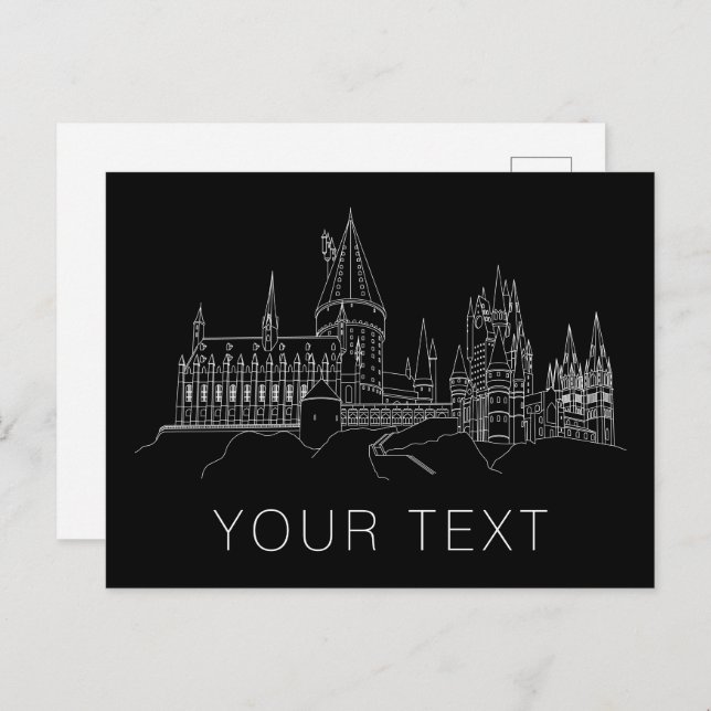 HOGWARTS™ CASTLE Outline  Postcard (Front/Back)
