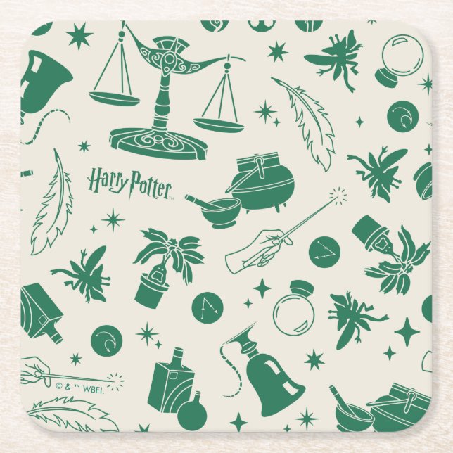 HOGWARTS™ Class Club Pattern Square Paper Coaster (Front)