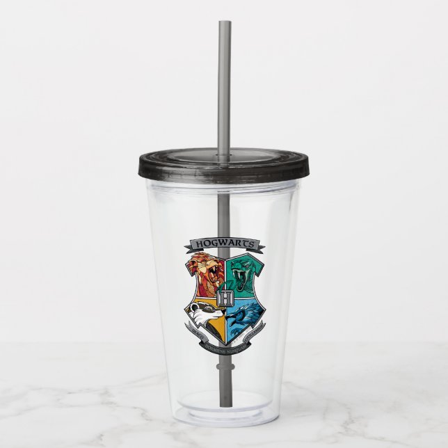 HOGWARTS™ Crosshatched Emblem Acrylic Tumbler (Front)