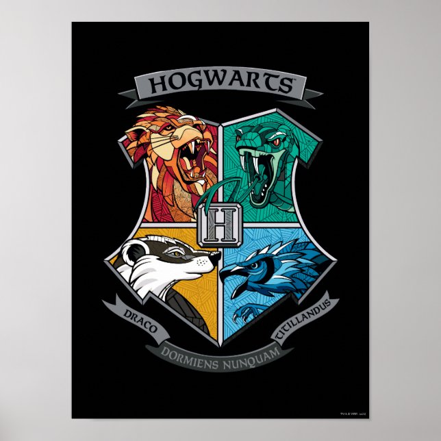 HOGWARTS™ Crosshatched Emblem Poster (Front)