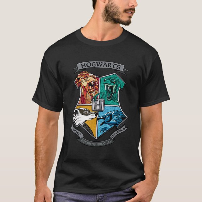 HOGWARTS™ Crosshatched Emblem T-Shirt (Front)