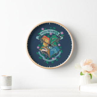 HOGWARTS™ Floral Crest Clock