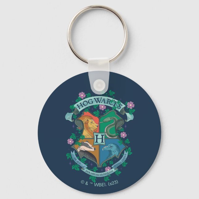 HOGWARTS™ Floral Crest Key Ring (Front)