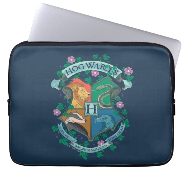 HOGWARTS™ Floral Crest Laptop Sleeve (Front)