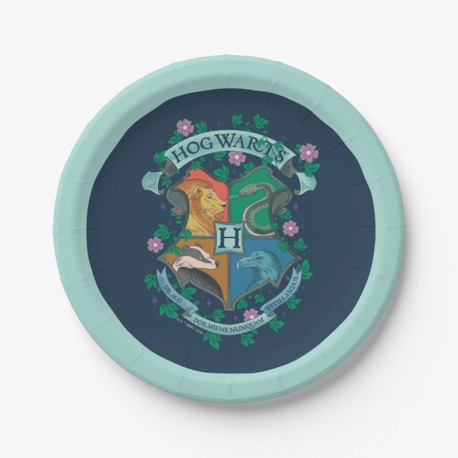 HOGWARTS™ Floral Crest Paper Plate (Front)